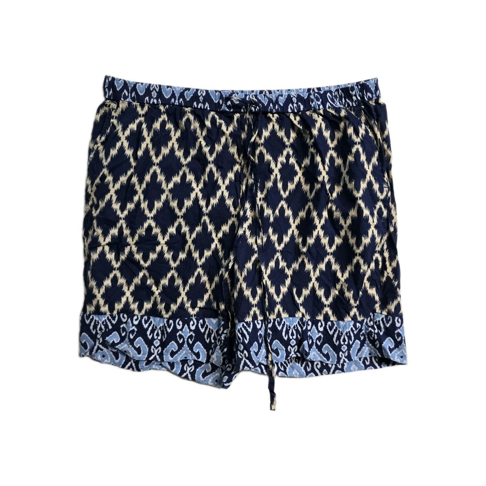 Sundance Bermuda Shorts Cotton Blue Drawstrings Women's Large